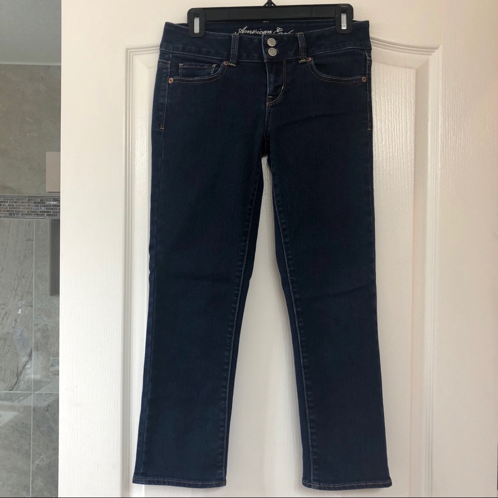 American Eagle Dark Wash Artist Capri